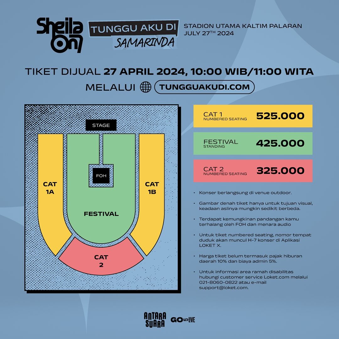 Harga Tiket dan Seatplan Konser Sheila On 7